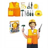 Zestaw narzędzi dla dzieci z kamizelką dla małego majsterkowicza budowlańca