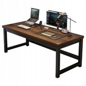 BIURKO KOMPUTEROWE NOWOCZESNE CIEMNY BUK LOFT INDUSTRIALNE 120 CM