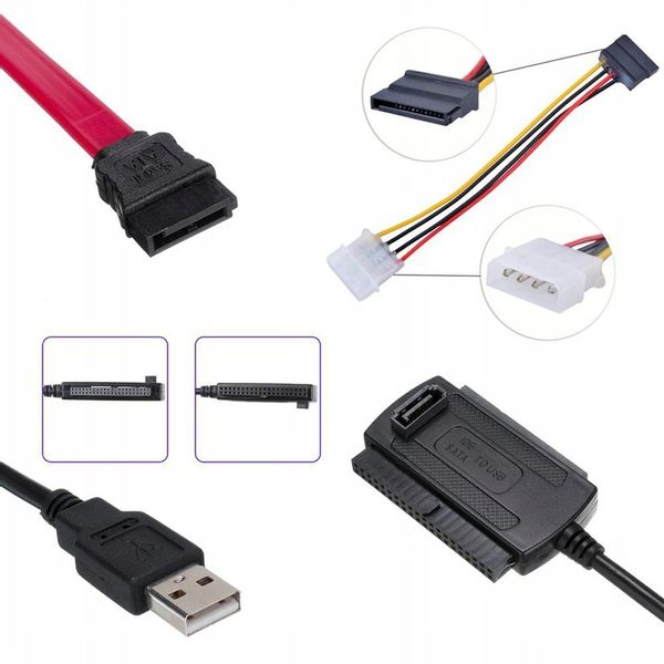 Adapter USB IDE 3,5 2,5 SATA ATA ZASILACZ MOLEX zdjęcie 3