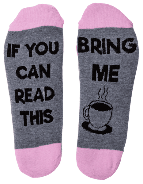 Długie Skarpetki ze Śmiesznym Napisem IF YOU CAN READ THIS BRING ME COFFEE zdjęcie 1