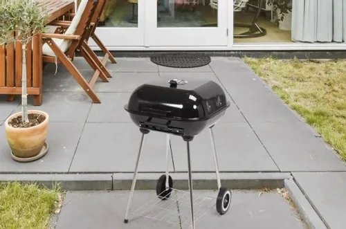 GRIL GRILL OGRODOWY Z POKRYWĄ KOŁAMI BBQ 40X45CM na Arena.pl