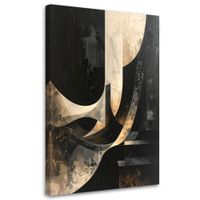 Obraz do salonu sypialni biura, Abstrakcja fale linie czarny