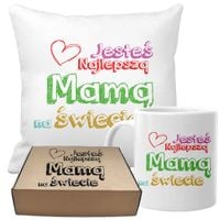 ZESTAW PODUSZKA I KUBEK ORYGINALNY PREZENT MAMA DZIEŃ MATKI URODZINY MAMY