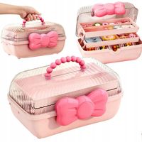 ORGANIZER POJEMNIK PUDEŁKO KUFEREK NA SPINKI GUMKI KOSMETYKI ZABAWKI