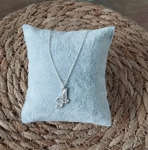 Naszyjnik srebrny z LITERKĄ A łańcuszek pancerka pudełko 45 cm zdjęcie 8