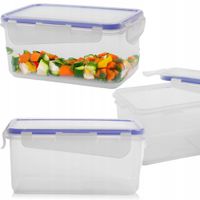 PROSTOKĄTNY PLASTIKOWY POJEMNIK Z POKRYWKĄ NA ŻYWNOŚĆ ZAMYKANA MISKA 1,5L