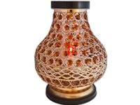 SOLAR SOLARNY FOTOWOLTAICZNY ZNICZ LAMPION NA GRÓB KARAFA VIP ZŁOT-BURSZTYN