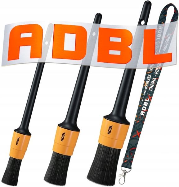 ADBL Round Detailing Brush Zestaw 3 Pędzelków Do Czyszczenia Samochodu Auta zdjęcie 1