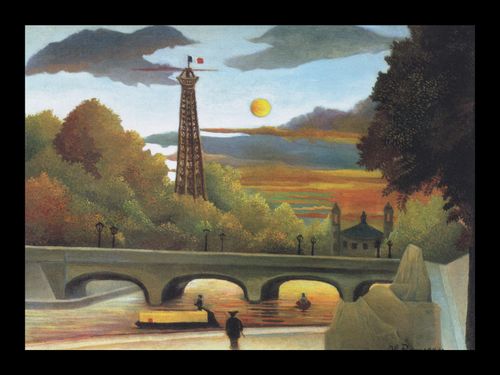 Plakat 18x13cm Seine and Eiffel Tower, Rousseau Vintage do Salonu na Arena.pl