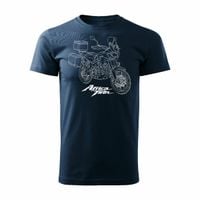Koszulka motocyklowa z motocyklem na motor Honda Africa Twin CRF1100L męska granatowa REGULAR L