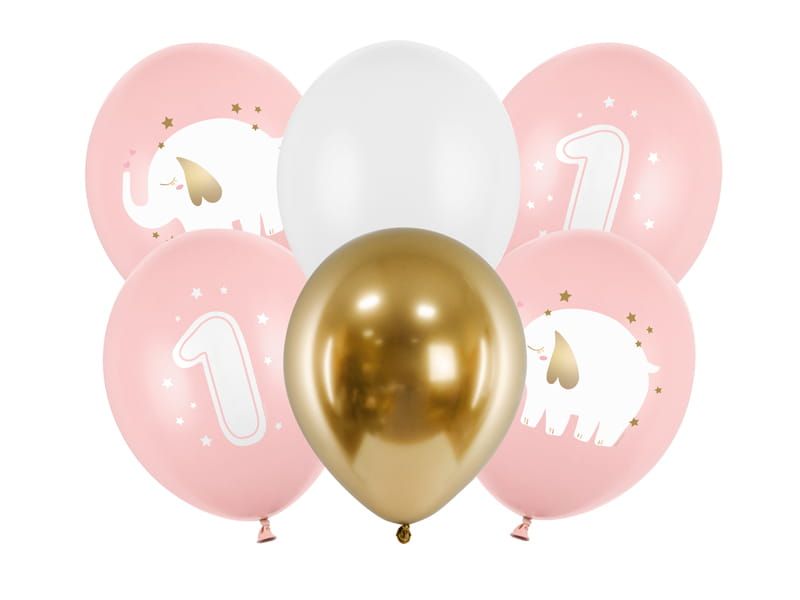 Balony 30 cm, Roczek, Baby pink zdjęcie 1