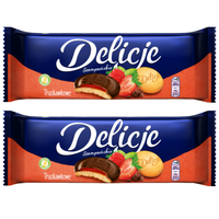 Delicje Szampańskie biszkopty z galaretką truskawkową 147 g x 2 sztuki