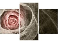 90X60CM OBRAZ DRUK RÓŻA KTALNA JASNY RÓŻ TRZY OBRAZY