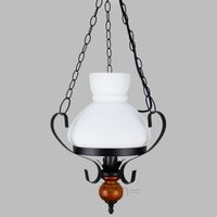 Rustykalna LAMPA wisząca PETRONEL 7076 Rabalux stylizowany zwis OPRAWA drewno orzech biała rustic