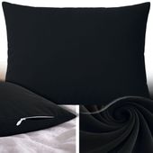 POSZEWKA NA PODUSZKĘ 70x80 CM DUŻA MIĘKKA GŁADKA Z BAWEŁNĄ OEKO-TEX CZARNY
