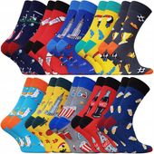 10 par SKARPETY męskie SKARPETKI bawełniane WESOŁE śmieszne 43/46