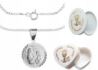 SREBRNY ŁAŃCUSZEK I MEDALIK KOMUNIA CHRZEST DLA DZIEWCZYNKI CHŁOPCZYKA 925