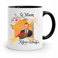 Kubek Czarny Donald Tusk Po Platforma Prezent Z Nadrukiem Ze Zdjęciem
