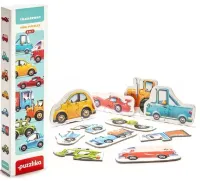 Puzzle dwuelementowe. Auta