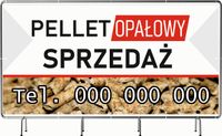 BANER REKLAMOWY 130x80cm oczkowany projekt w cenie PELLET OPAŁOWY sprzedaż