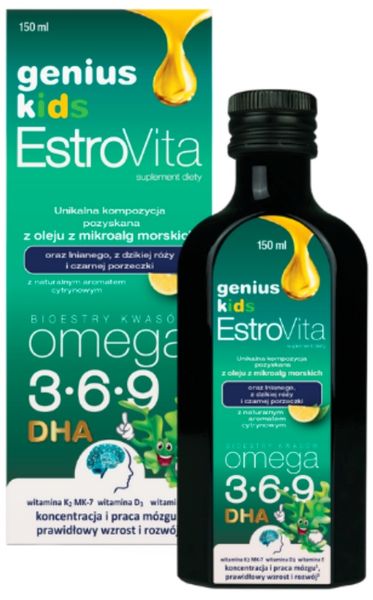 ESTROVITA GENIUS KIDS kwasy OMEGA dla dzieci 150 ml zdjęcie 1