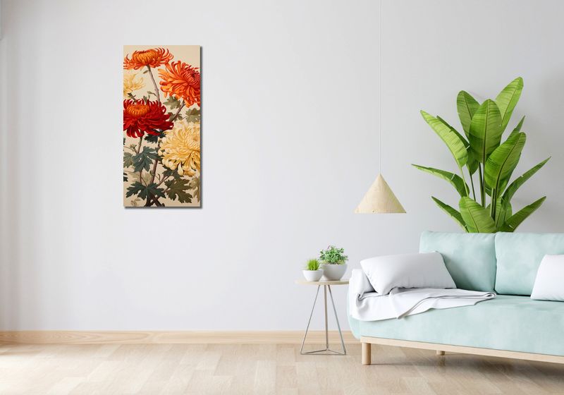 Obraz 40x90cm Tańczące Chryzantemy zdjęcie 2