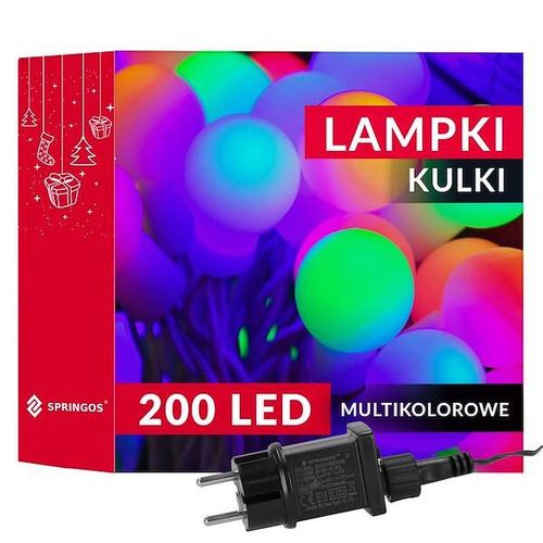 Lampki choinkowe 200 Led kuleczki multikolor z programatorem na Arena.pl