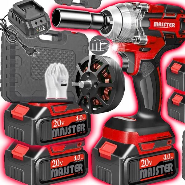 KLUCZ UDAROWY Akumulatorowy BEZSZCZOTKOWY do KÓŁ 20V 1/2' 2xAKU 4AH WALIZKA zdjęcie 1