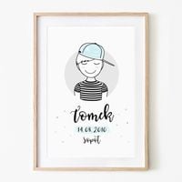 Plakat Metryczka z Leonem P057- rozmiar plakatu A3 (29,7 cm x 42 cm)