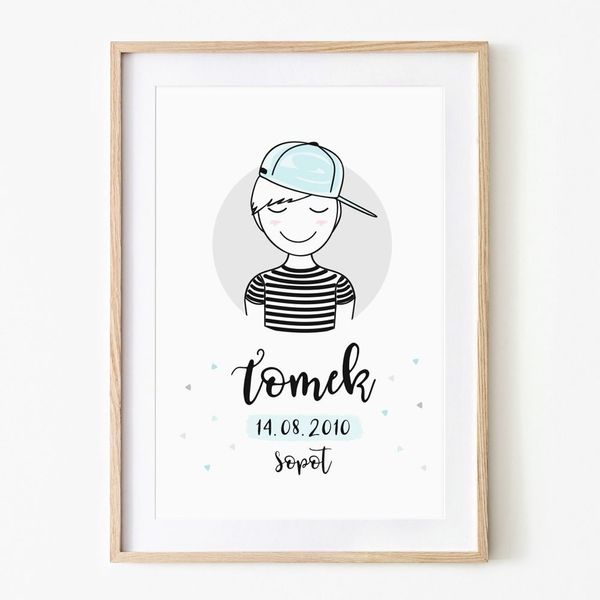 Plakat Metryczka z Leonem P057- rozmiar plakatu A3 (29,7 cm x 42 cm) zdjęcie 1