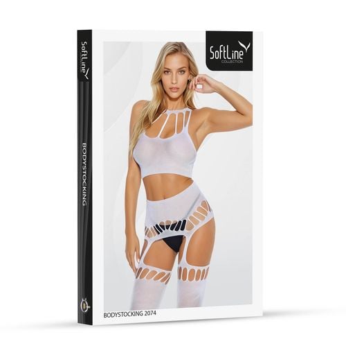 Bodystocking 2074 SoftLine White Zmysłowa Bielizna One Size (uniwersalny) na Arena.pl