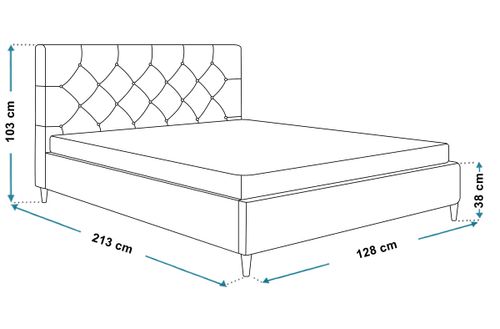 Łóżko tapicerowane Leonardo 120x200 stelaż nóżki na Arena.pl