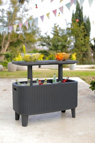 Barek ogrodowy 2w1 Bevy Cool Bar Rattan grafitowy na Arena.pl