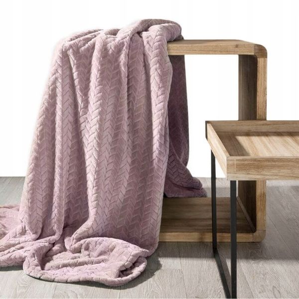 Koc narzuta CINDY 150x200 pudrowy zdjęcie 2