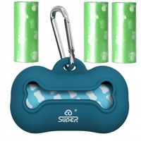 POJEMNIK ETUI na PSIE WORKI ODCHODY do OBROŻY +3 ROLKI SILIKON Karabińczyk