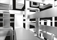 Fototapeta srebrna optyczna Tunel 3D pod wymiar