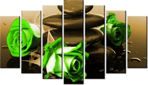 80CM 140CM OBRAZ 7 ELEM WENGE LIMONKA ŚCIENNY na Arena.pl