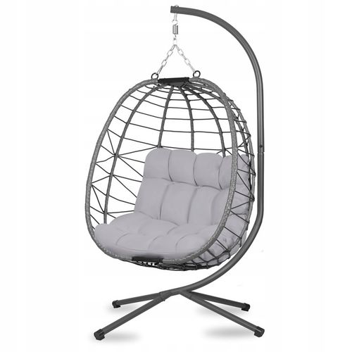 Fotel ogrodowy wiszący Tihuana szary + szare poduszki Sofotel na Arena.pl