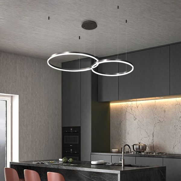 Lampa wisząca 40+60cm pilot okrąg ring żyrandol 52W LED Tuya WiFi SILVA EXT zdjęcie 5