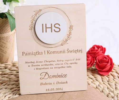 OBRAZEK SREBRNY PREZENT PAMIĄTKA KOMUNII ŚWIĘTEJ na Arena.pl