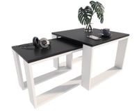 Zestaw stolików loft czarny/biały (nogi)