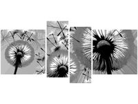 120CM 55 OBRAZ 4 ELEM DMUCHAWCE CZERNI BIELI ŚCIENNY