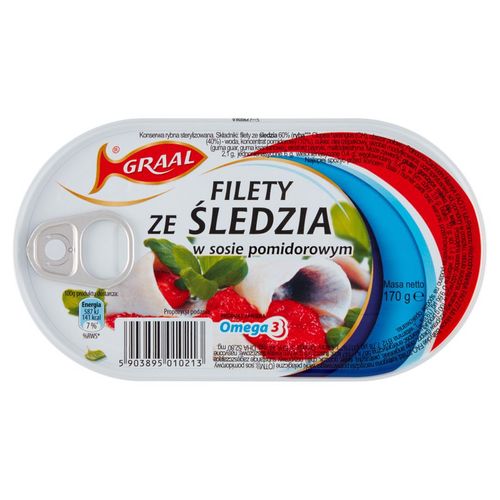 Graal Filety ze śledzia w sosie pomidorowym 170 g na Arena.pl