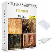 KURTYNA ŚWIETLNA 300 LED LAMPKI CHOINKOWE 3x3 m
