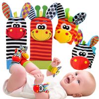 Skarpetki opaski na rączki 3d zabawka sensoryczna grzechotki dla niemowląt