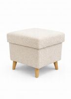 Pufa z pojemnikiem podnóżek salon 36x36x41 biały baranek