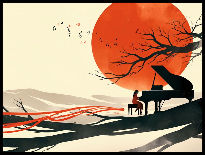 Plakat 80x60cm Pianistka zdjęcie 2