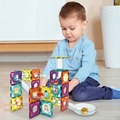 KLOCKI MAGNETYCZNE KONSTRUKCYJNE EDUKACYJNE 95 szt DLA DZIECI na Arena.pl