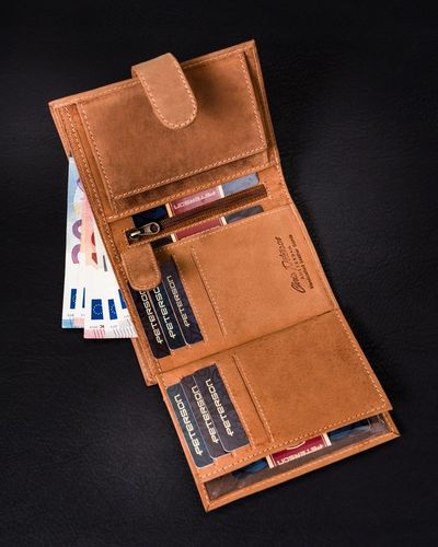 PETERSON modny portfel męski skórzany nubuk RFID na prezent na Arena.pl