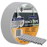Taśma ogrodzeniowa z zestawem klipsów mocujących 20 szt. PVC 35 m x 4,75 cm 450 g/m2 szara